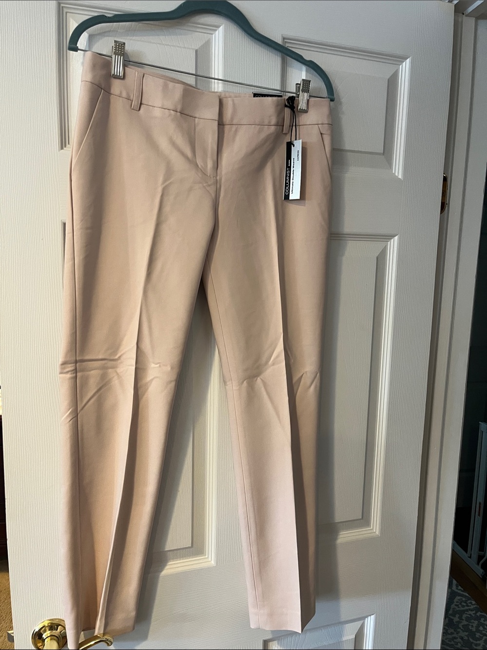 Express Columnist Ankle Classic Straight-Leg Dress Pants in Blush